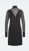 Knitted Dress with Sheer Sleeve