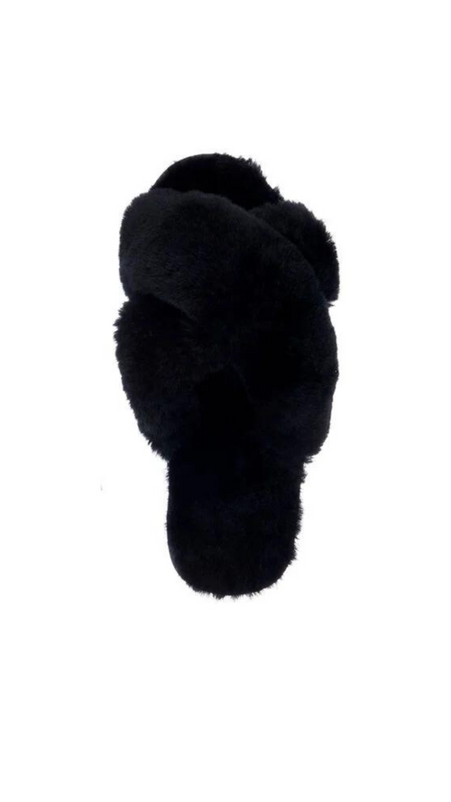 Mayberry Cross Black Slippers