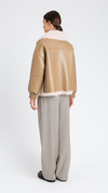 Coated Jacket with Faux Sherling