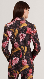 Kwari -Rose Print Hourglass Tailored Blazer