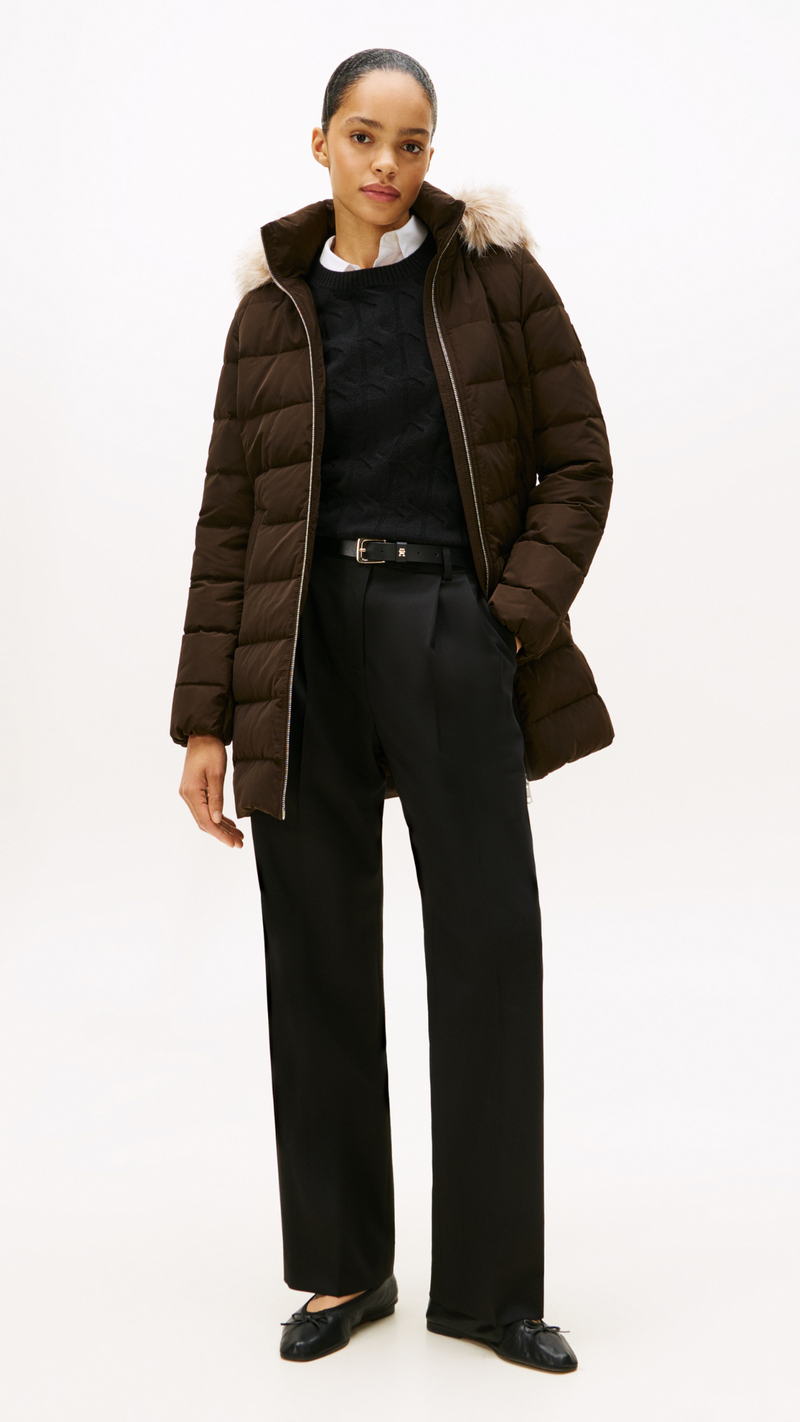 Faux Fur Hood Down Puffer Coat
