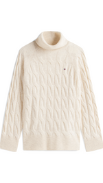 Cable Knit Soft Wool Relaxed Jumper