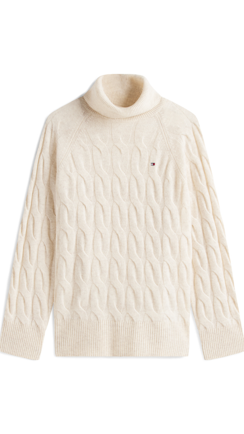 Cable Knit Soft Wool Relaxed Jumper