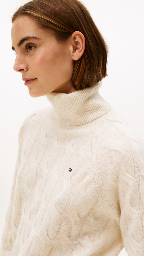 Cable Knit Soft Wool Relaxed Jumper