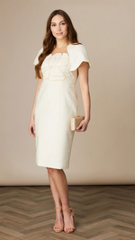 Chloe- Flower Dress with Mesh Neckline