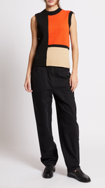 Varli Colour Blocking Knitted Vest