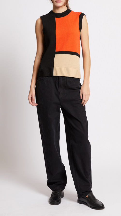 Varli Colour Blocking Knitted Vest