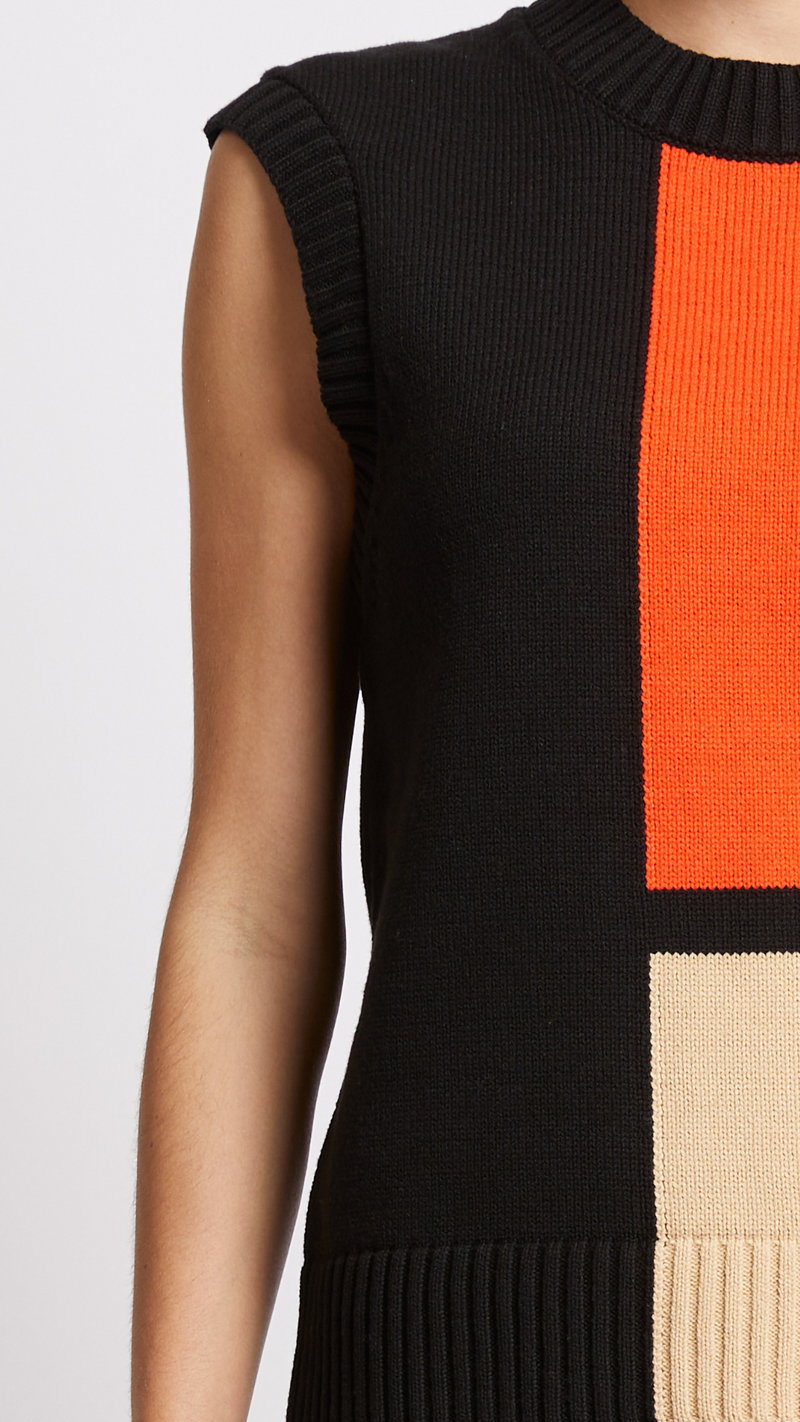 Varli Colour Blocking Knitted Vest
