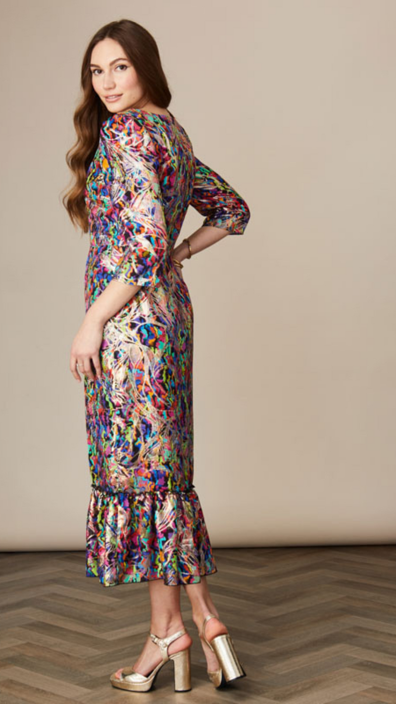 Maria – Puff Sleeve Lurex Dress