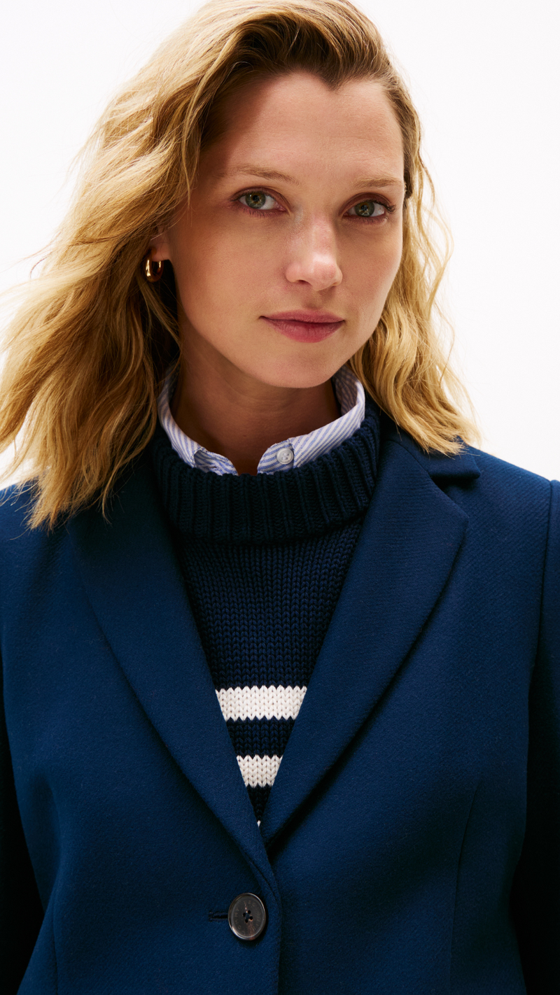 Single Breasted Coat With Cashmere