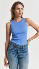 High Neck Ribbed Tank Top