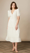 Dorothy- Cream Dress with Lace Inserts