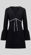 Azra Twill Diamante Bow Dress