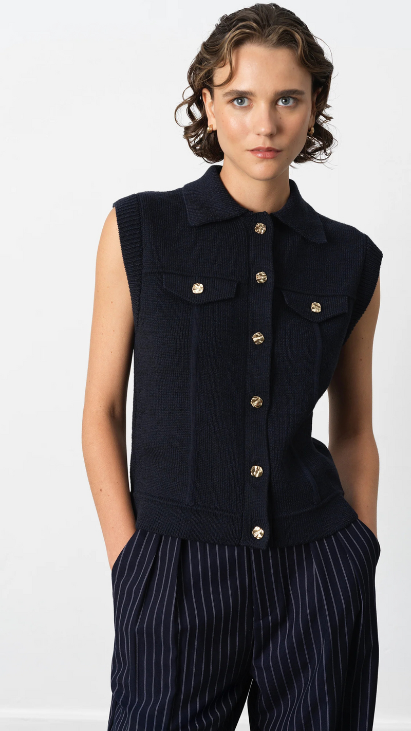 Roland Knit Collared Gilet