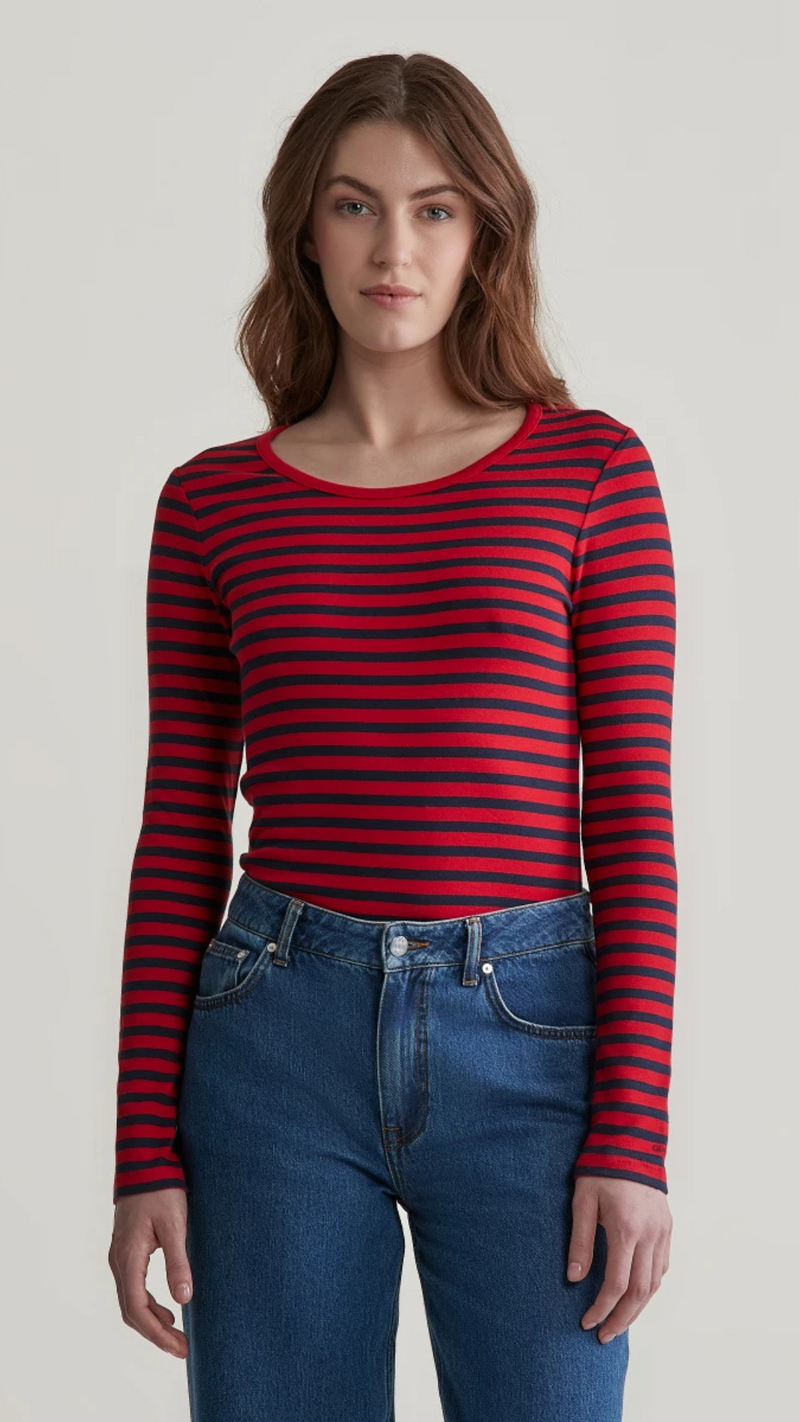 Slim Striped Ribbed T-Shirt