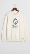 Graphic Cotton Crew Neck Sweater