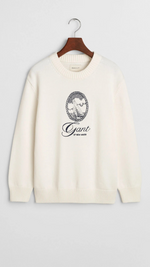 Graphic Cotton Crew Neck Sweater