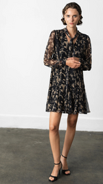 Hallie Snake Chiffon Mini Dress