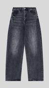 Wide leg jeans in stonewashed denim