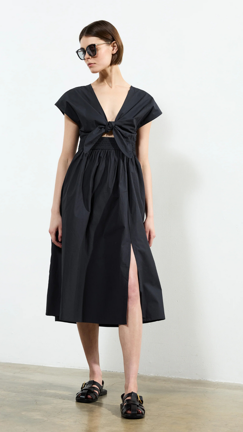 Barletta Poplin Tie Midi Dress