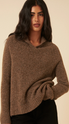 Brown Sailor Collar Relaxed Jumper