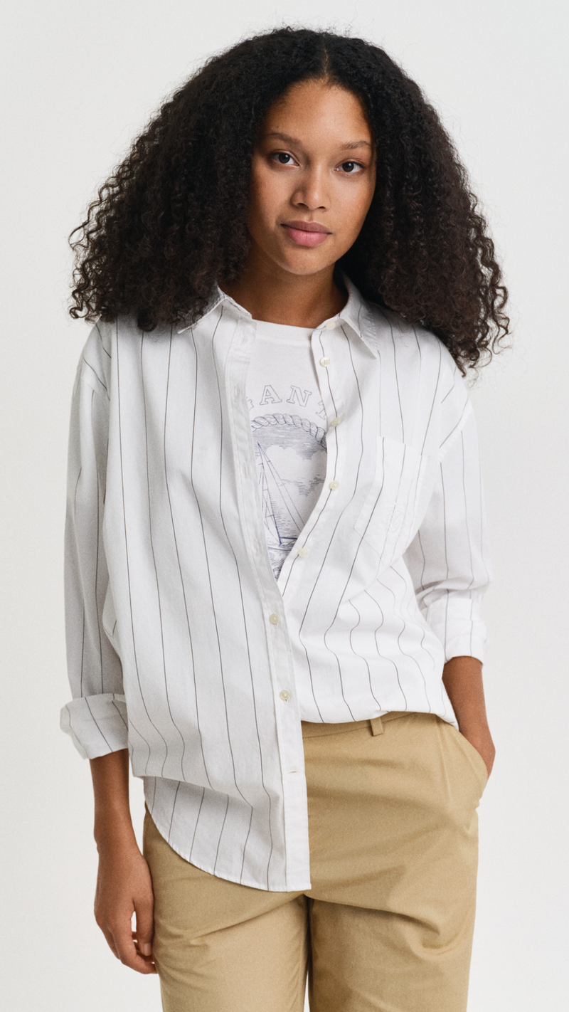 Relaxed Fit Striped Contrast Shirt