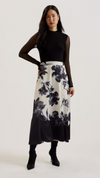 Selnaa Mesh Top Printed Skirt Midi Dress