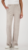 Straight-leg velour trousers