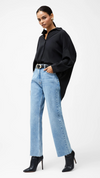 Elliot Denim Straight Leg Cropped Jeans 27 Inch