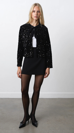 Monet Sequin Bow Tie Cardigan