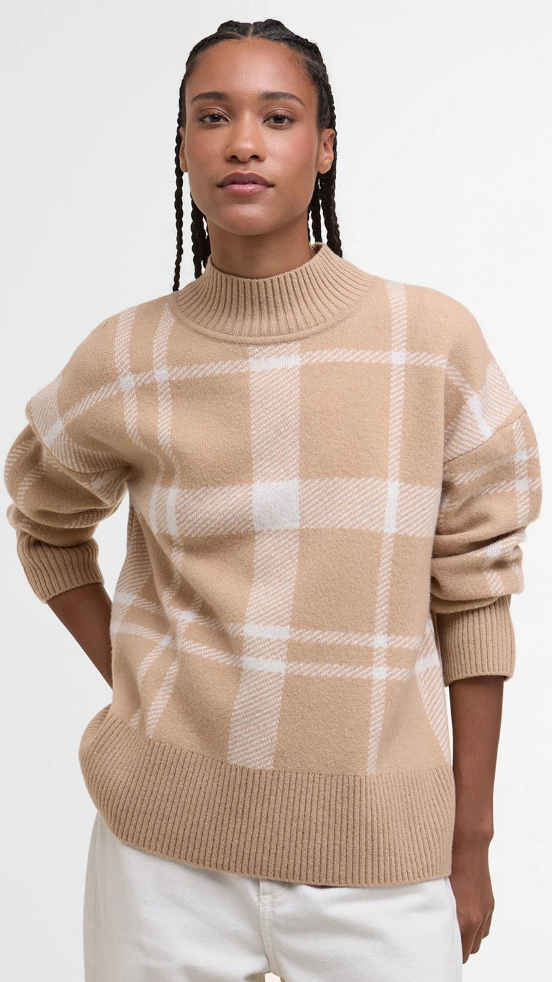Harriet Tartan High-Neck Jumper