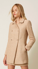 Bouclé coat with sequins