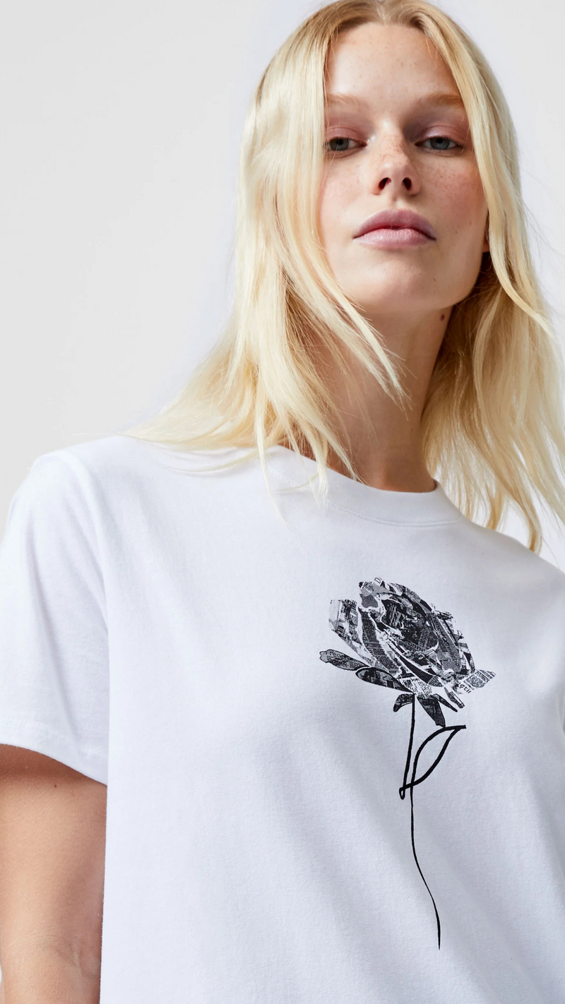 Rose Logo Peached Graphic T-Shirt