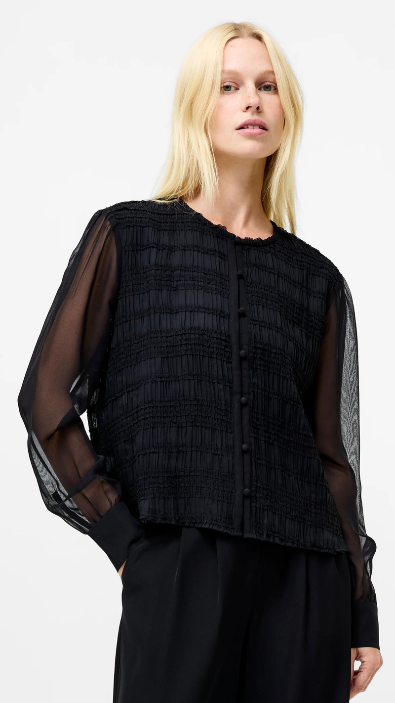 Canary Pleated Long Sleeve Shirt