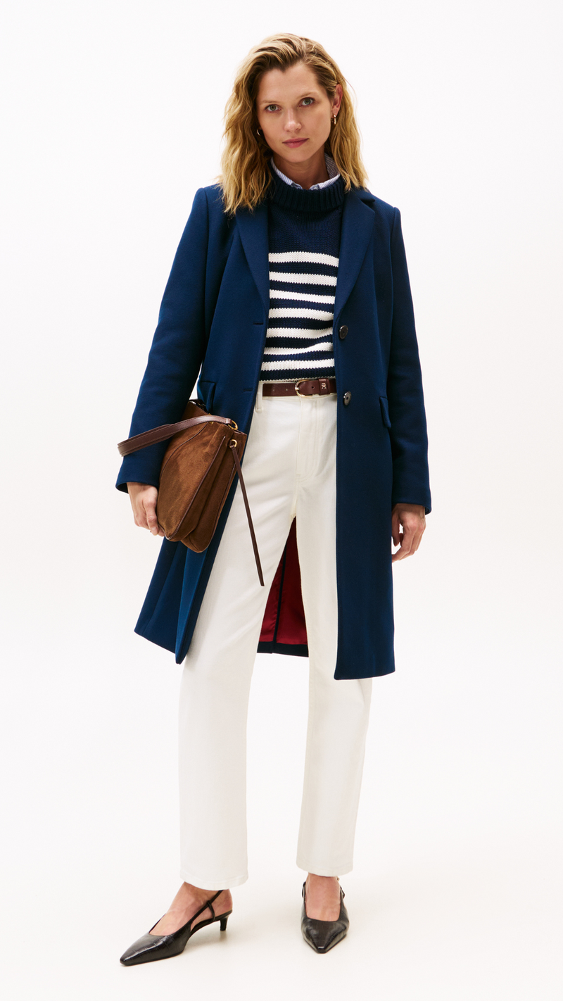 Single Breasted Coat With Cashmere