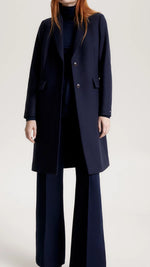 Tommy Hilfiger Classic Single Breasted Wool Coat in Dessert Sky