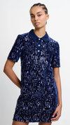 Trinny Velvet Sequin Collared Mini Dress