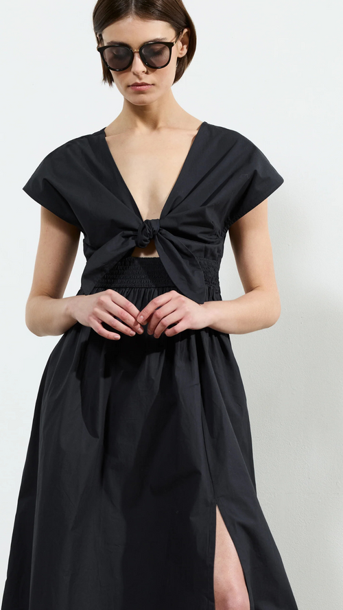Barletta Poplin Tie Midi Dress
