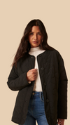Black Reversible Borg Qulited Jacket
