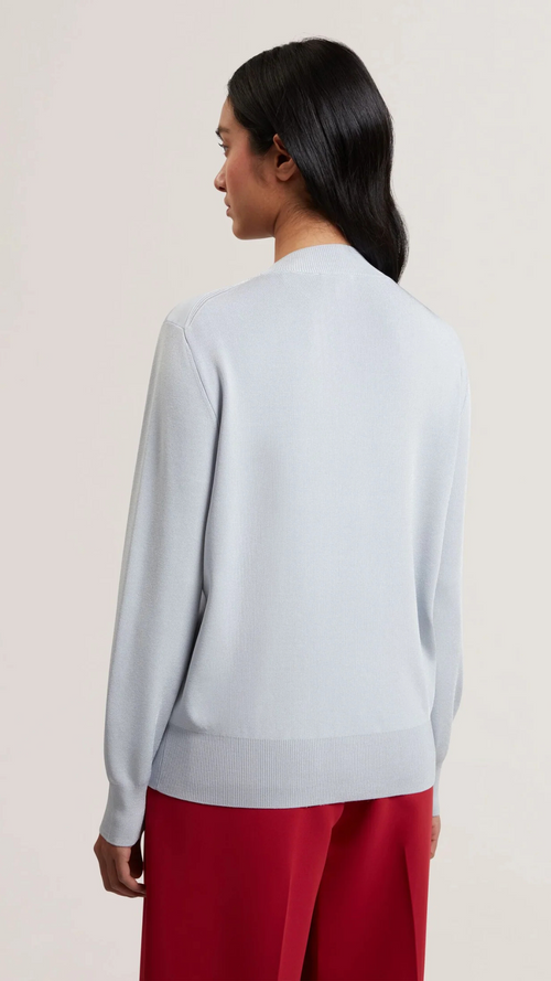 Eloa- Printed Woven Front Knitted Jumper
