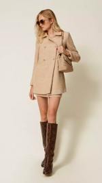 Bouclé coat with sequins