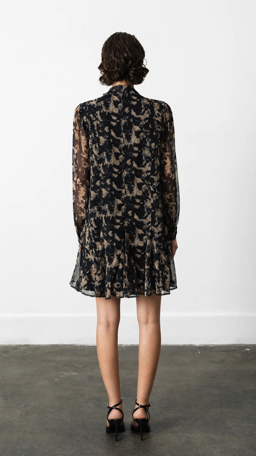 Hallie Snake Chiffon Mini Dress