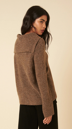 Brown Sailor Collar Relaxed Jumper