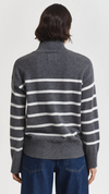 Striped Superfine Lambswool Turtleneck Sweater