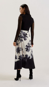 Selnaa Mesh Top Printed Skirt Midi Dress