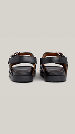 Monogram Hook And Look Leather Sandals