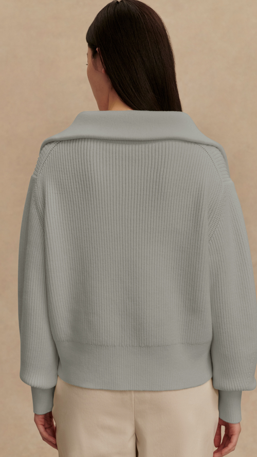 Maura Half Zip Rib Knit
