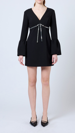 Azra Twill Diamante Bow Dress
