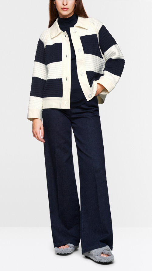 Short colour blocking cardigan