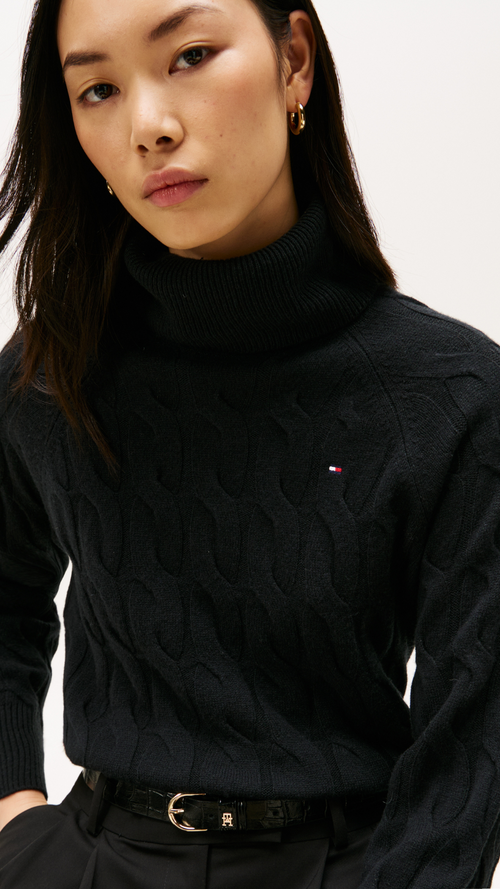Cable Knit Soft Wool Relaxed Jumper